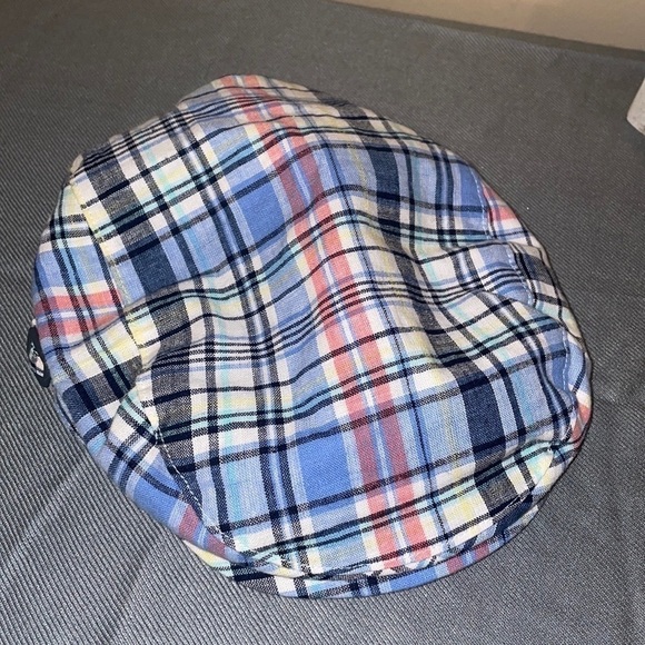 Janie and Jack boys toddler 2 3 hat cap newsboy plaid white blue pastel spring - Picture 2 of 5